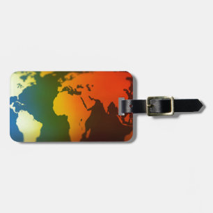 Étiquette À Bagage Carte du monde jour et nuit