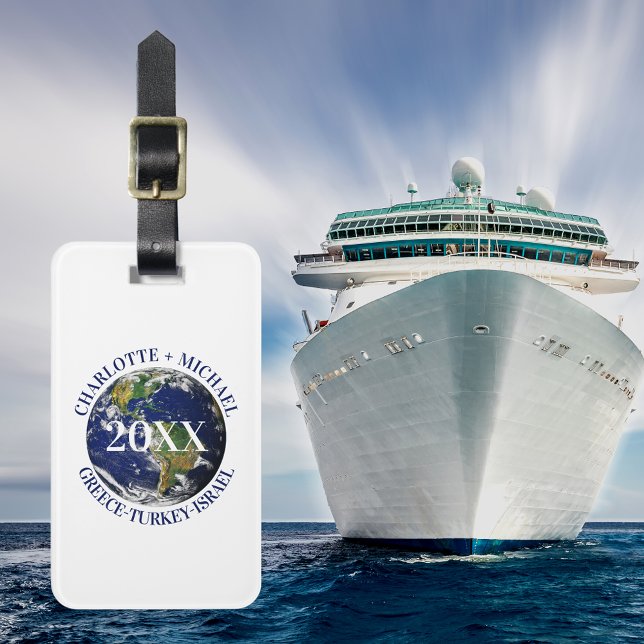 Étiquette À Bagage Carte du monde mondial toponymique noms de croisiè (Créateur téléchargé)