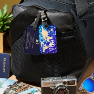 Étiquette À Bagage Carte du voyageur du monde moderne Parties scintil