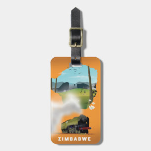 Étiquette À Bagage Carte du Zimbabwe affiche illustrée
