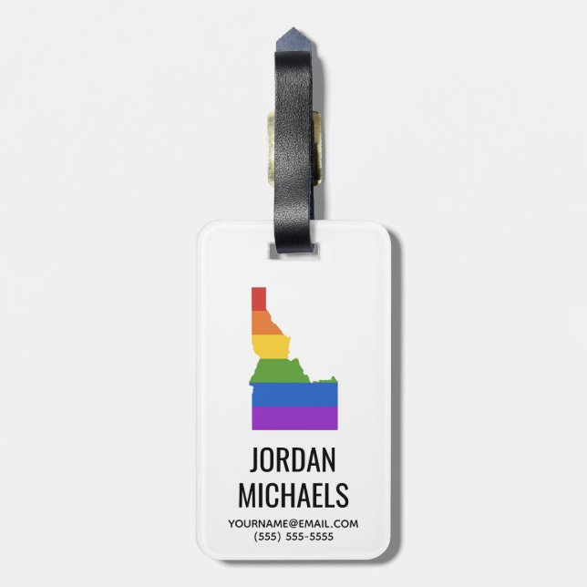 Étiquette À Bagage Carte gay des États-Unis| État de l'Idaho (Dos Vertical)