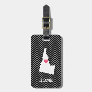 Étiquette À Bagage Carte Idaho Accueil Amour d'état avec coeur person