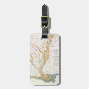 ÉTIQUETTE À BAGAGE CARTE : LE FLEUVE MISSISSIPPI, 1861