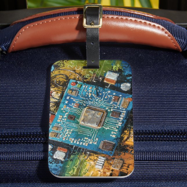 Étiquette À Bagage Carte mère - Art technologique informatique abstra (Insitu Rectoal 2)