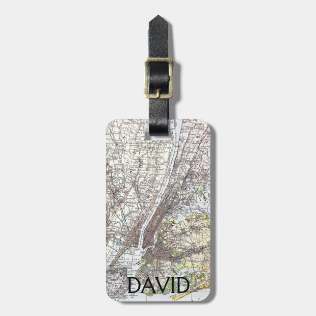 Étiquette À Bagage Carte : New York-area, 1906 (Devant Vertical)