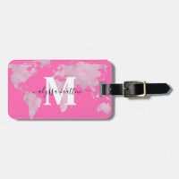 Carte personnalisée du monde rose chaud