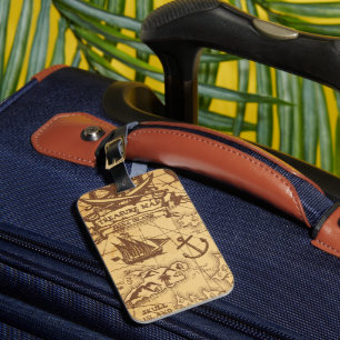 Étiquette À Bagage Carte personnalisée Pirate point de terre Famille