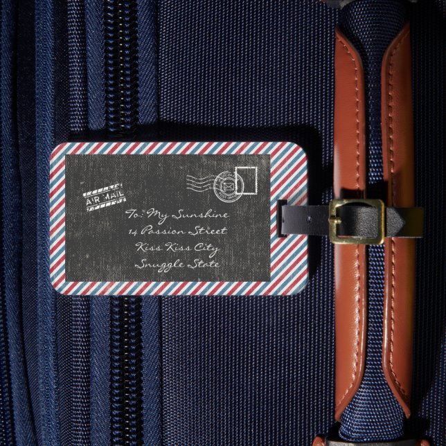Étiquette À Bagage Carte postale Vintage Dark Grey (Insitu Rectoal 4)