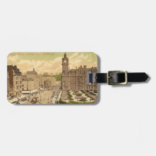 Étiquette À Bagage Carte postale vintage de princes Street, Edimbourg