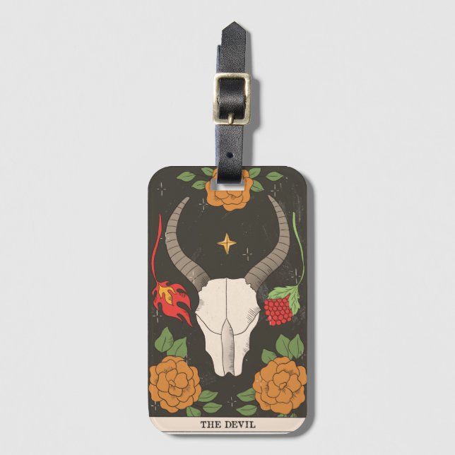 Étiquette À Bagage Carte Tarot Devil divination moderne Major Arcana (Devant Vertical)
