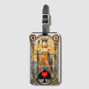 Étiquette À Bagage Carte Tarot Reine des pique Thunder_Cove