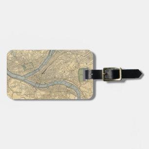 Étiquette À Bagage Carte vintage de la PA de Pittsburgh (1891)