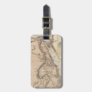 Étiquette À Bagage Carte vintage de l'Egypte et du Nil (1885)