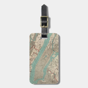 Étiquette À Bagage Carte vintage de New York City (1890)