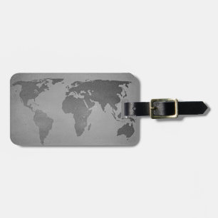 Étiquette À Bagage Carte vintage du monde noir et blanc