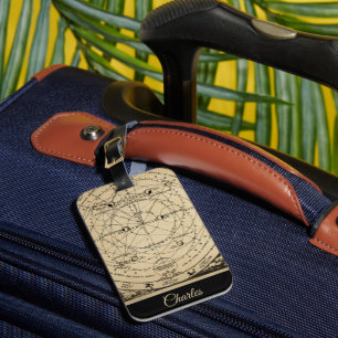 Étiquette À Bagage Carte vintage rétro historique vieillie stylée