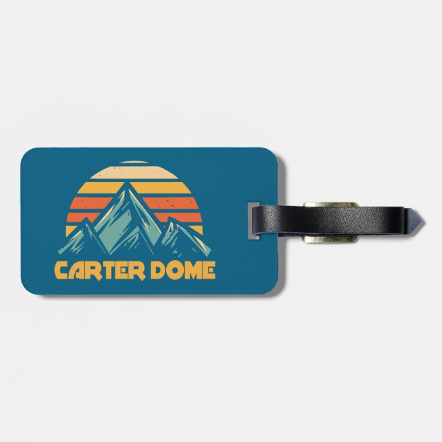 Étiquette À Bagage Carter Dome New Hampshire Retro Turquoise (Dos horizontal)