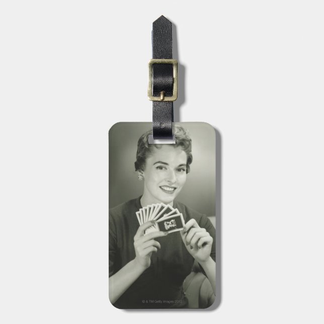Étiquette À Bagage Cartes de jeu de femme (Devant Vertical)