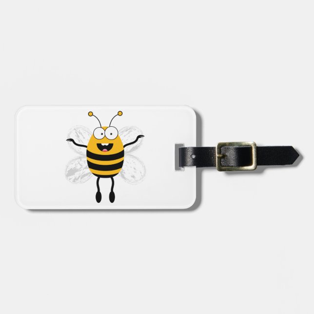 Étiquette À Bagage Cartoon Bee (Devant horizontal)