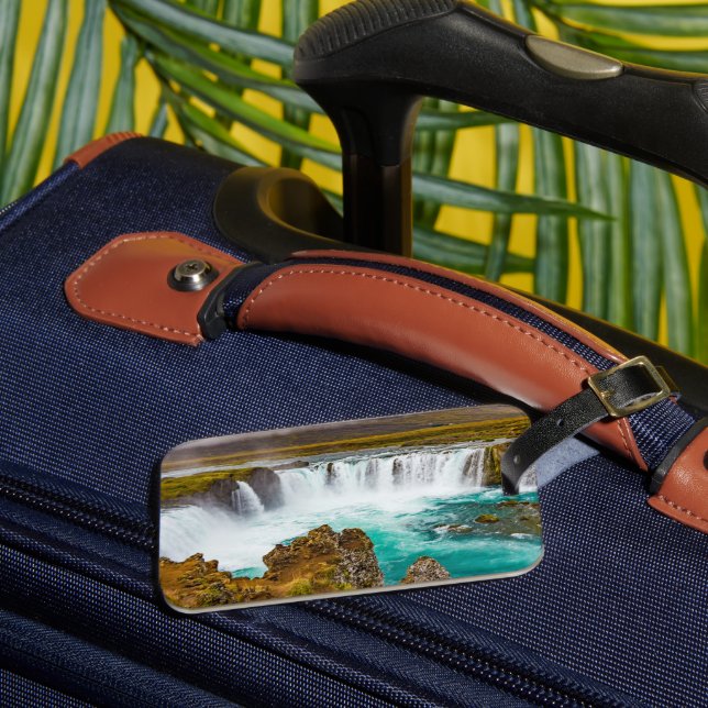 Étiquette À Bagage Cascade de Godafoss, Islande (Insitu Rectoal 3)