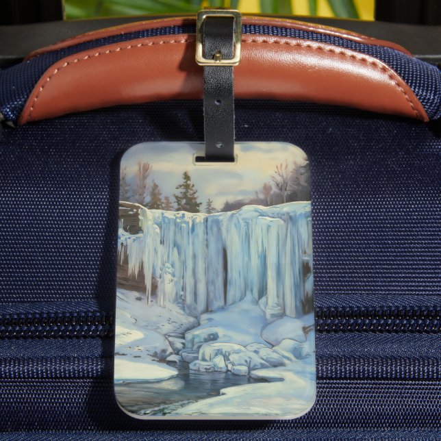 Étiquette À Bagage Cascade Gelée - Art de la nature dans le style imp (Insitu Rectoal 2)