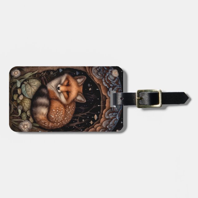 Étiquette À Bagage Case Porte-monnaie Fox de minuit (Devant horizontal)