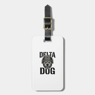 Étiquette À Bagage Casque Bulldog Delta Dog Design de gravure vintage