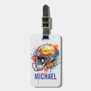 Étiquette À Bagage Casque de football de motivation inspirante nom