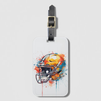 Étiquette À Bagage Casque de football motivationnel inspirant