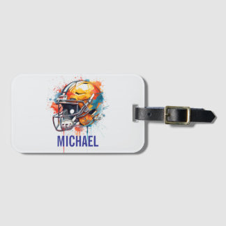 Étiquette À Bagage Casque de football motivationnel inspirant Nom