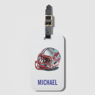 Étiquette À Bagage Casque de football Pop Art Nom Motivationnel