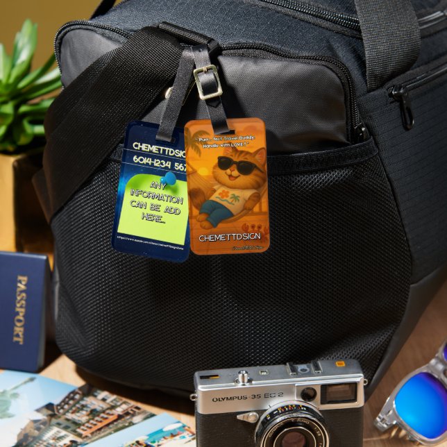 Étiquette À Bagage Cat 07 Kids (Recto & Verso)