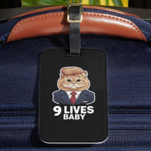 Étiquette À Bagage Cat Trump 9 Lives Baby