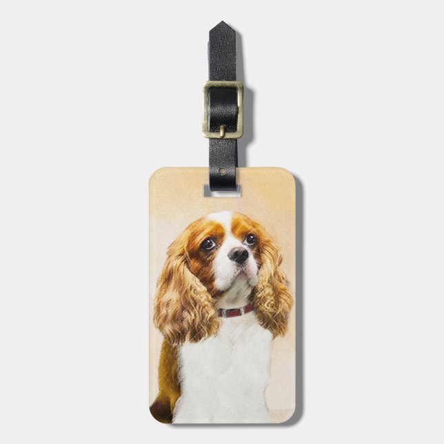 Étiquette À Bagage Cavalier King Charles Spaniel Peinture originale (Devant Vertical)