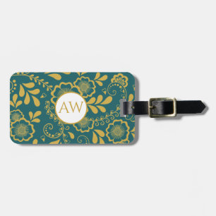 Étiquette À Bagage Ce monogramme en dentelle victorienne chic or et é
