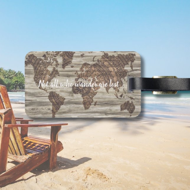 Étiquette À Bagage Ce ne sont pas tous ceux qui errent qui perdent la (Not all who wander are lost quote | luggage tag
)