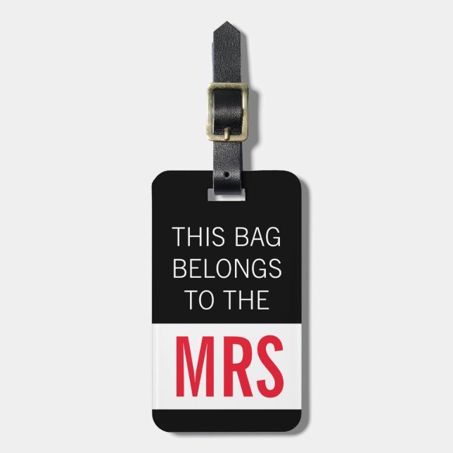 Étiquette À Bagage Ce sac appartient à Mme rose indien (Devant Vertical)