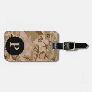 Étiquette À Bagage Cercle de Camouflage militaire du désert de Monogr