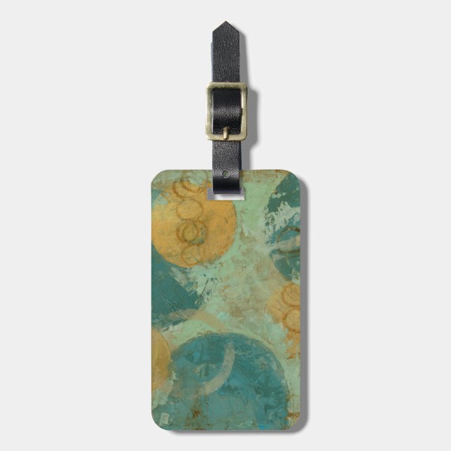 Étiquette À Bagage Cercles bleus et jaunes (Devant Vertical)