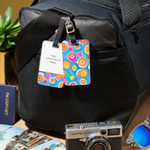 Étiquette À Bagage Cercles d'art Abstraits Couleurs lumineuses Inform