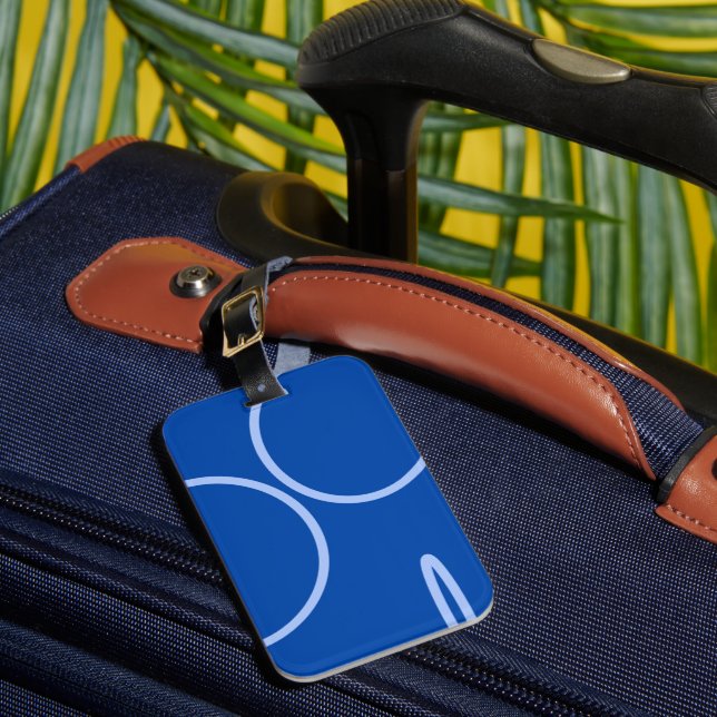 Étiquette À Bagage Cercles et Boucle sur Étiquette de Bagage Bleue (Insitu Rectoal 1)