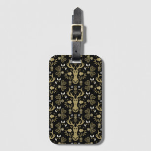 Étiquette À Bagage Cerf d'art populaire scandinave