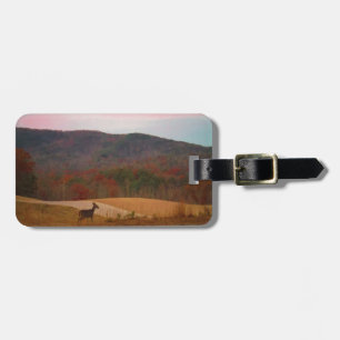 Étiquette À Bagage Cerf sur le golf au coucher du soleil