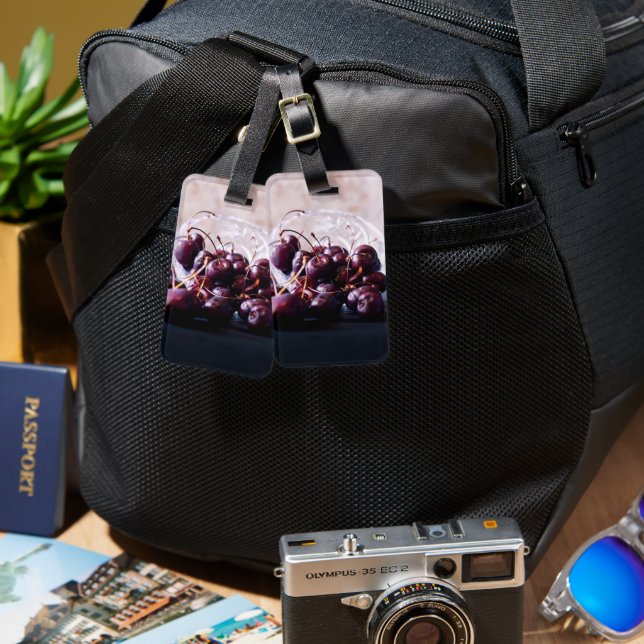 Étiquette À Bagage Cerises (Recto & Verso)