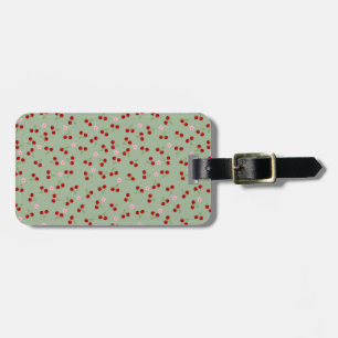 Étiquette À Bagage Cerises Et Fleurs