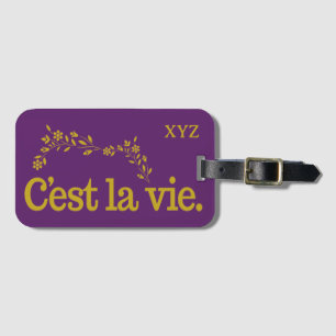 Étiquette À Bagage C'est La Vie monogramme personnalisé