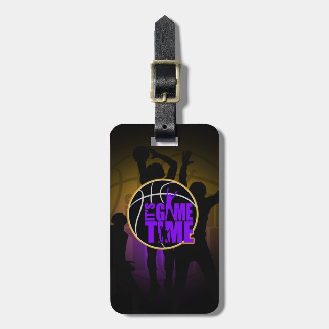 Étiquette À Bagage C'est l'heure du jeu - Purple & Gold (Devant Vertical)