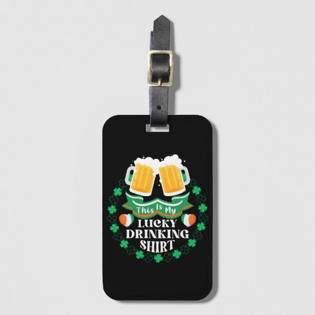 Étiquette À Bagage C'est ma Saint-Patrick de bière chanceuse (Devant Vertical)