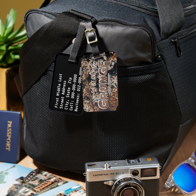 Étiquette À Bagage C'est un style GRUNGE Rusty Letters (Recto & Verso)