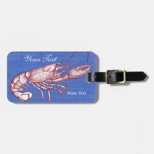 Étiquette À Bagage Chambre de plage faite sur commande de homard